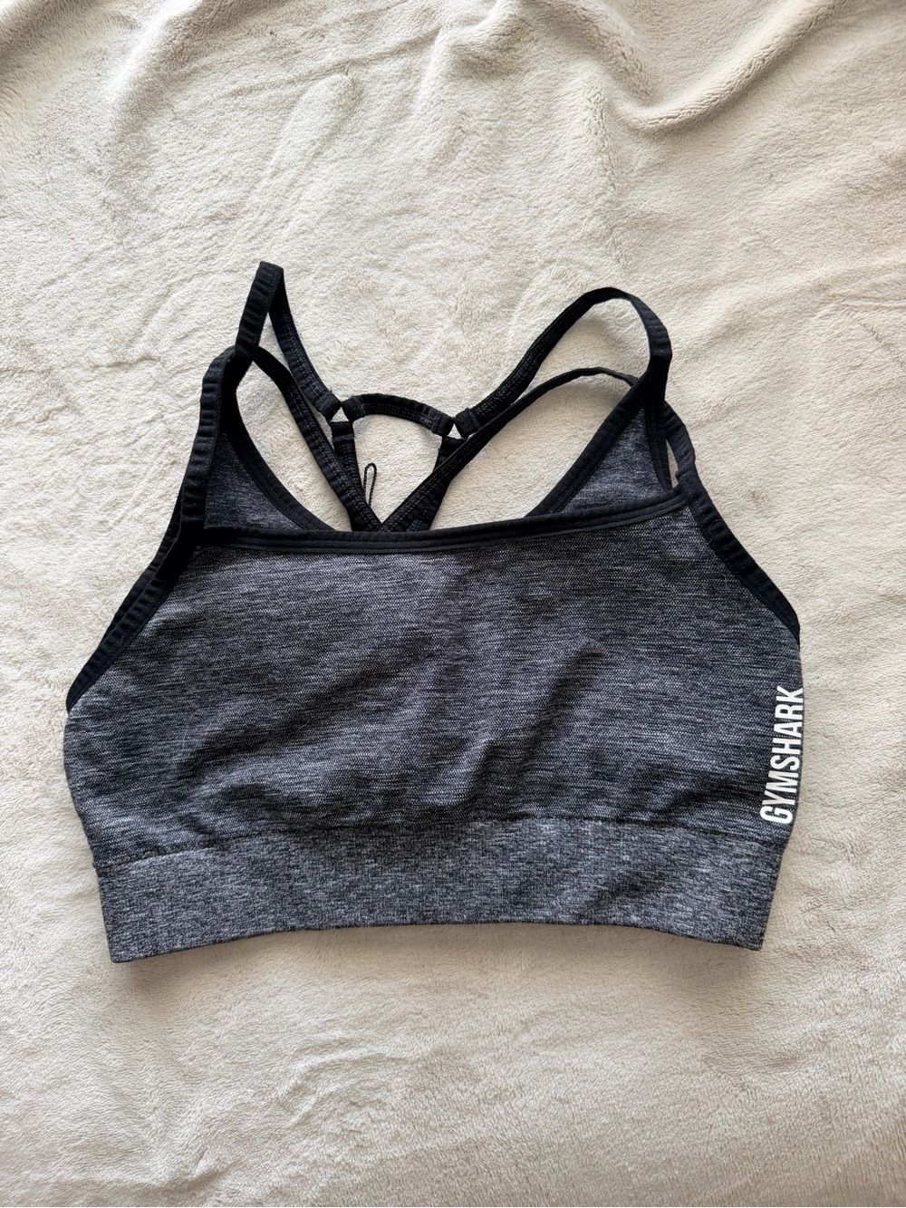 Gymshark Grey & Black Strappy Sports Bra